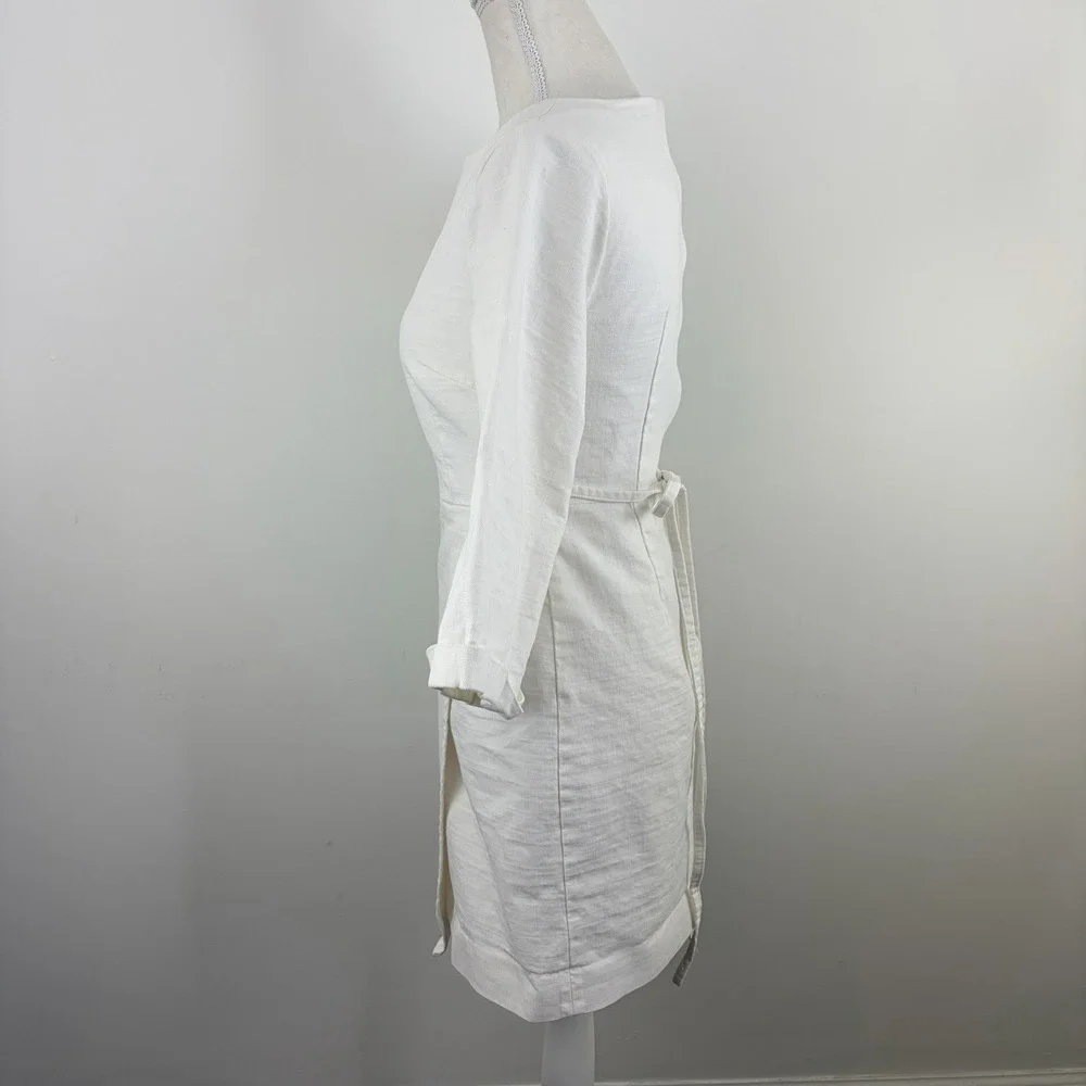 Free People Women's Ivory Linen Blend Mini‎ Dress Size 0